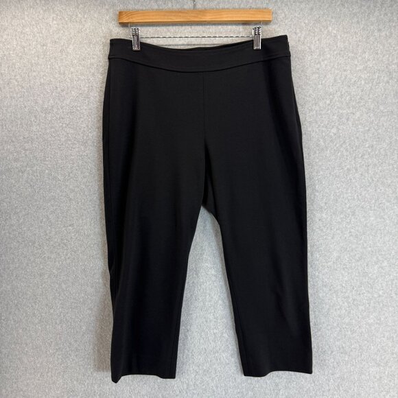 SoCa by St John Womens Black Pants Cropped Capri Trousers Side Zip Size 10 - Picture 1 of 13